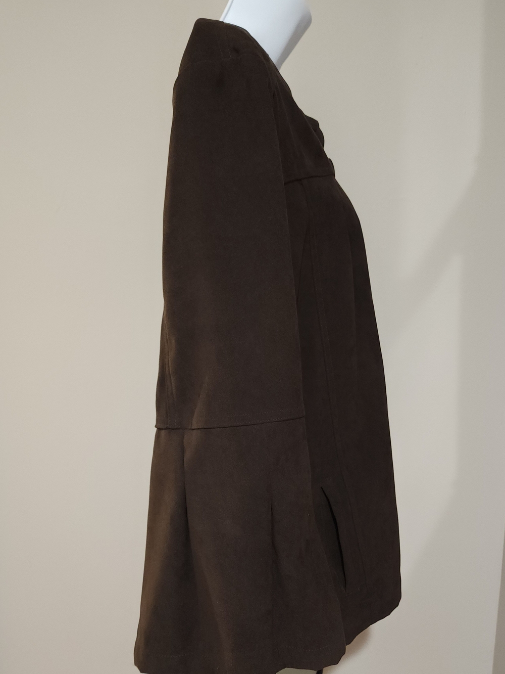 Kim Rogers Dark Brown Suede Swing Cape Jacket - Picture 7 of 16